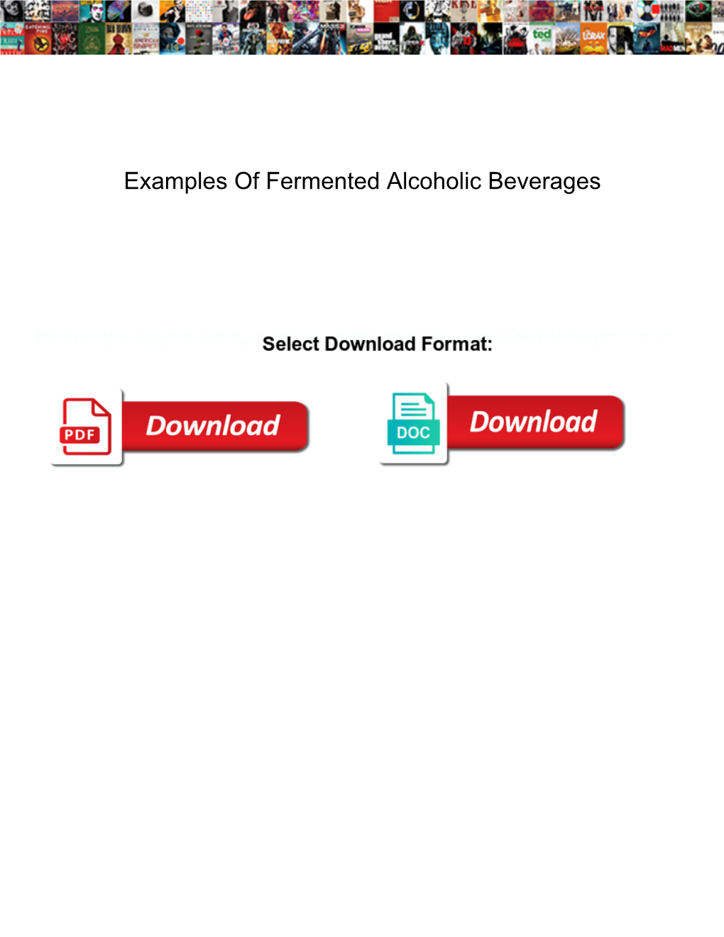 Examples of Fermented Alcoholic Beverages