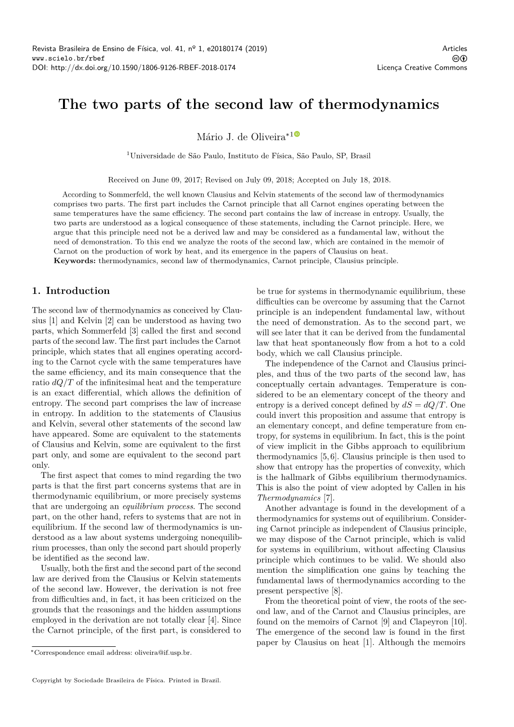 The Two Parts of the Second Law of Thermodynamics