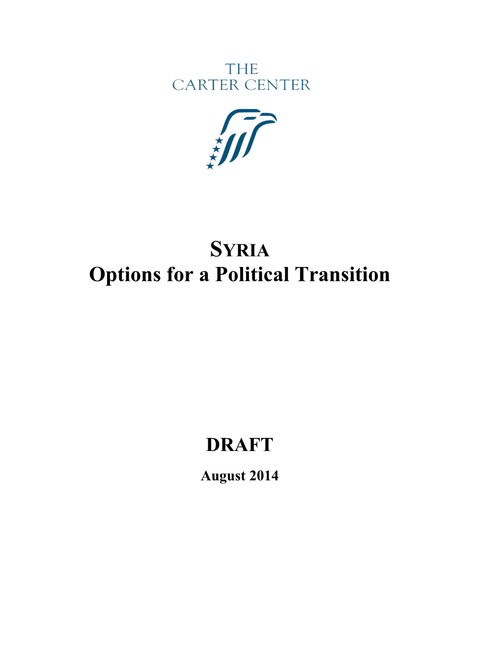 Syria: Options for a Political Transition, the Carter Center