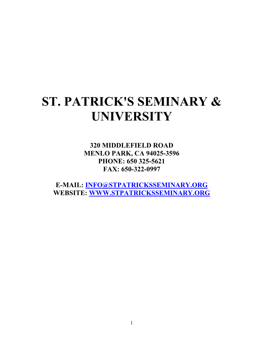 St. Patrick's Seminary & University