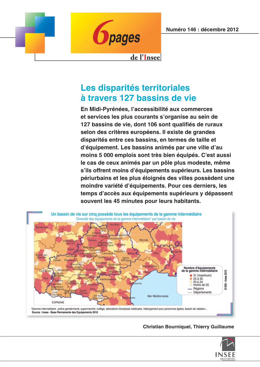 Les Disparités Territoriales À Travers 127 Bassins De