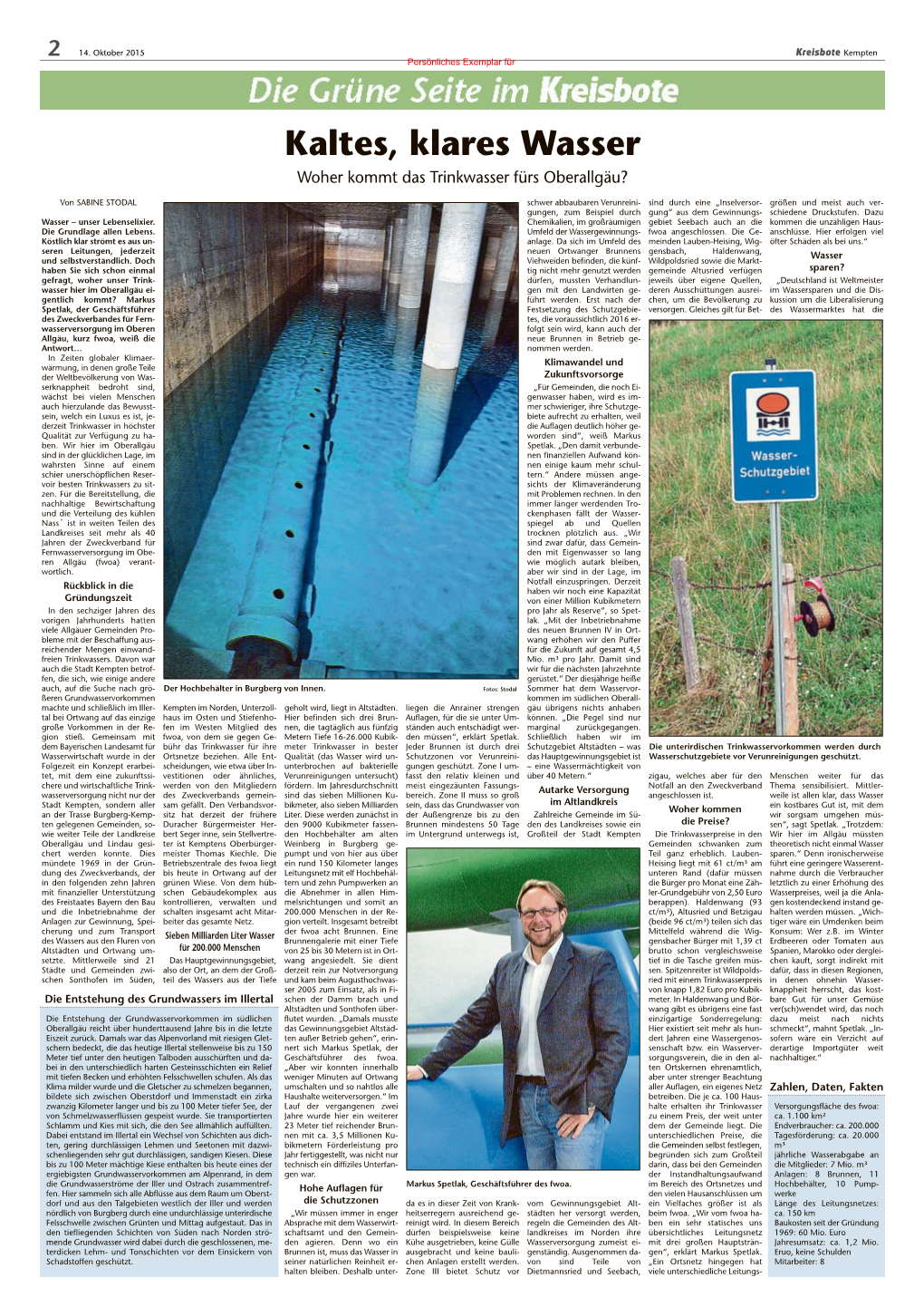 Kreisbote V. 14.10.2015 – Woher Kommt Das Trinkwasser Im