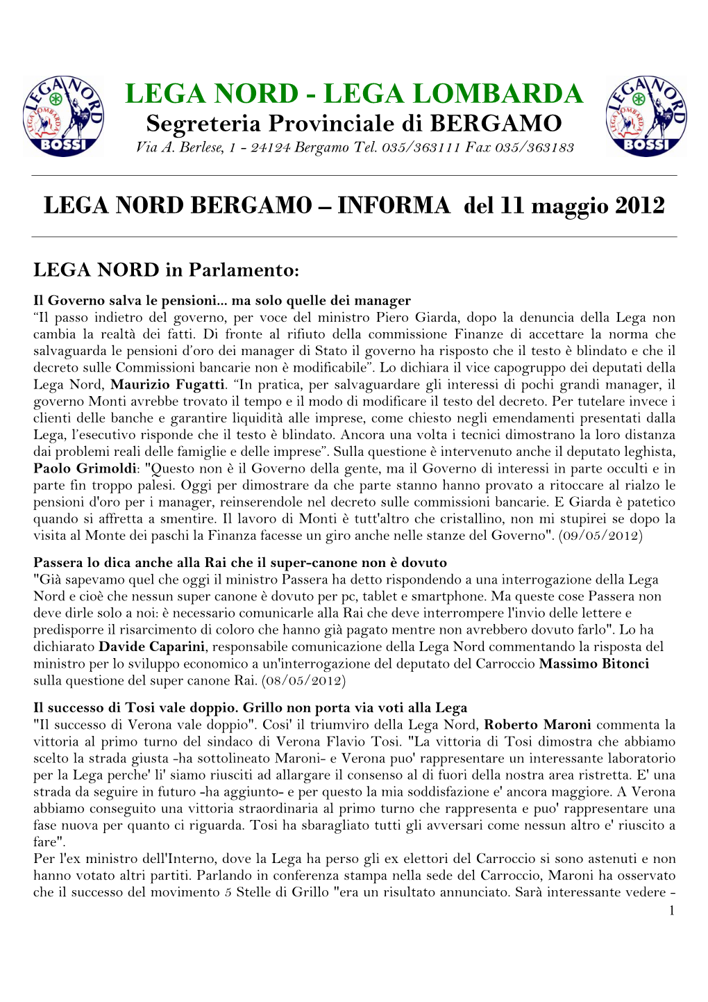 LEGA NORD Bergamo – Informa 11 Maggio 2012.Pdf