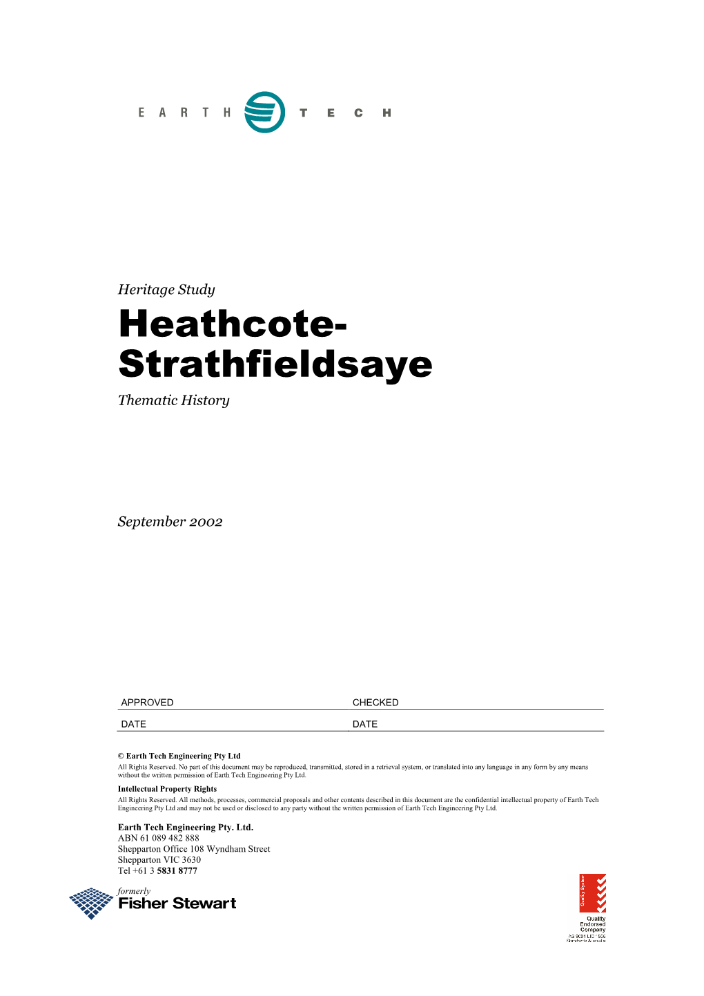 A Report and Thematic Environmental History.Doc Page 1 Heathcote - Strathfieldsaye Heritage Study