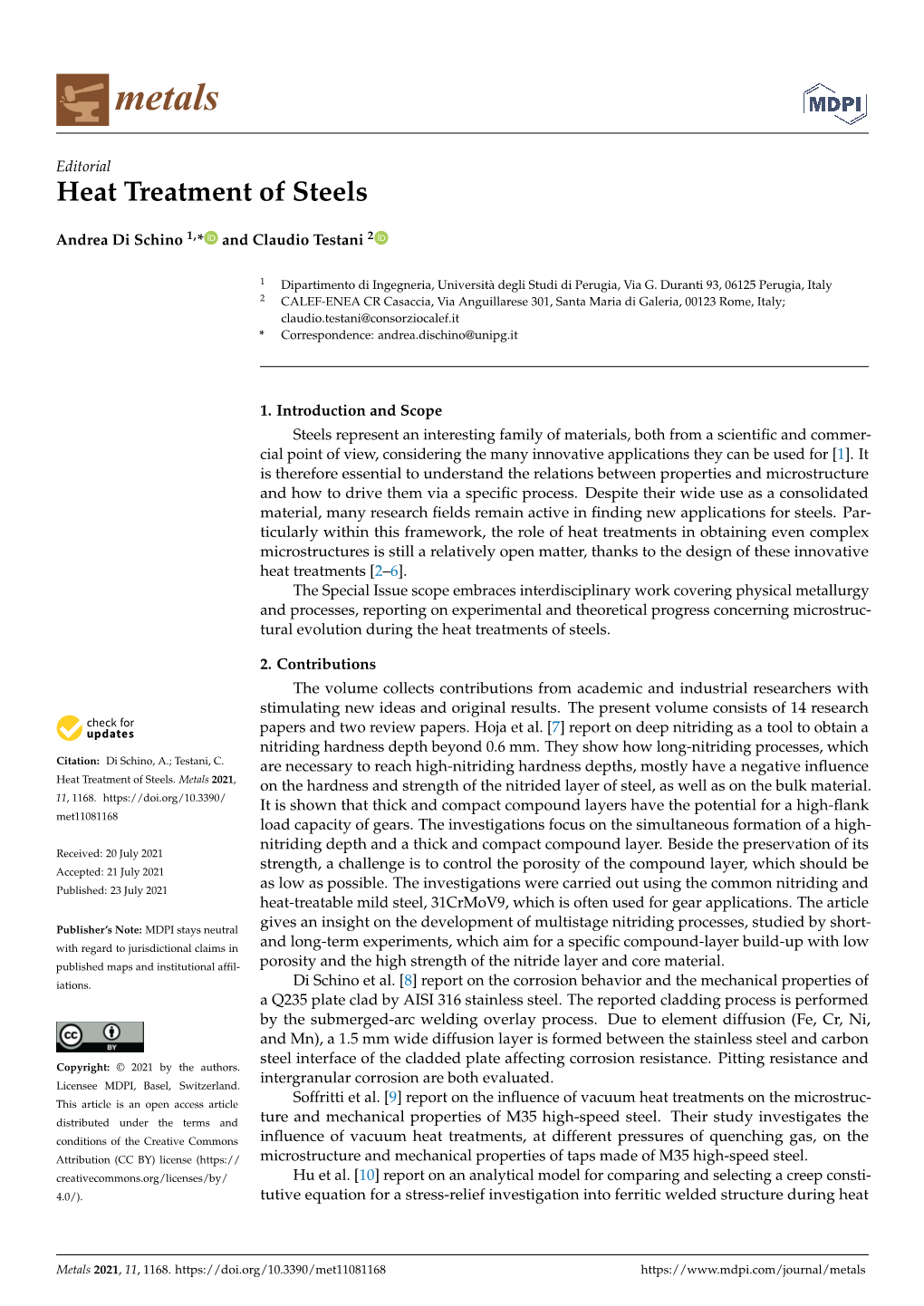 Heat Treatment of Steels