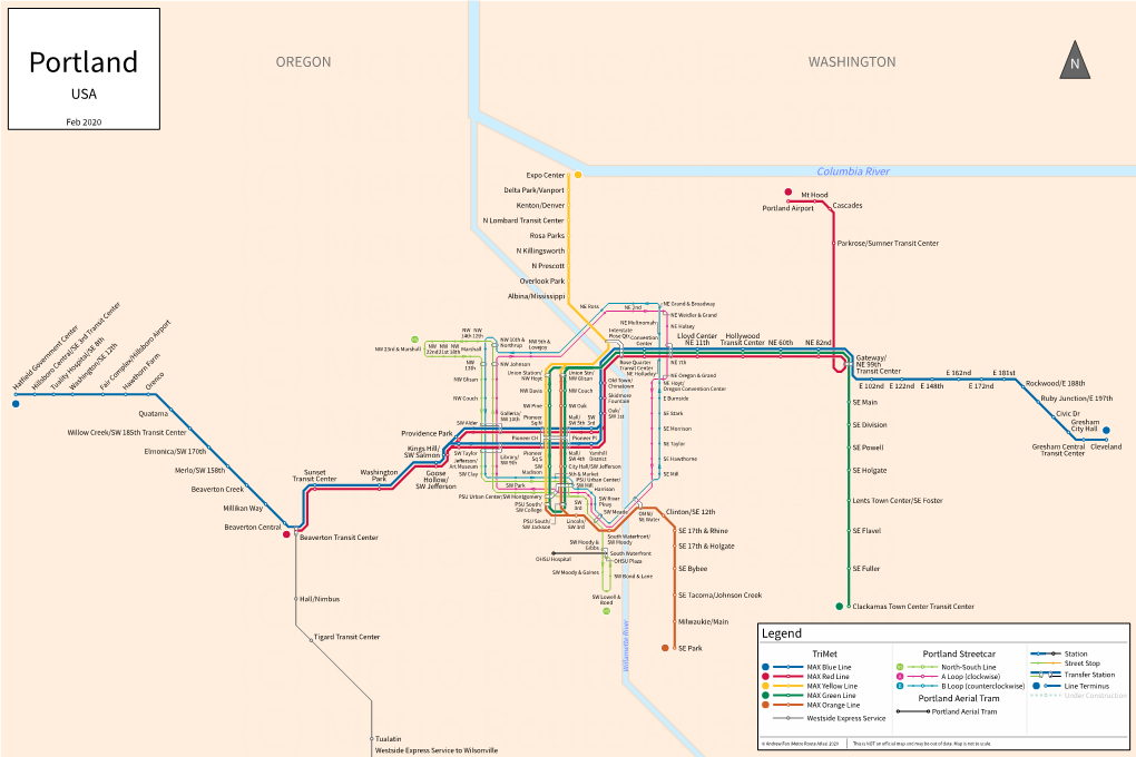 Portland (C)OREGON Metro Route Atlas 2020WASHINGTON N USA Feb 2020 (C) Metro Route Atlas 2020