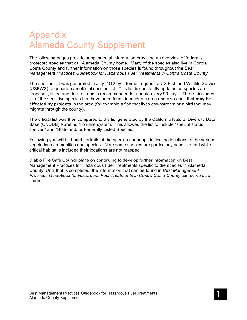 Appendix Alameda County Supplement