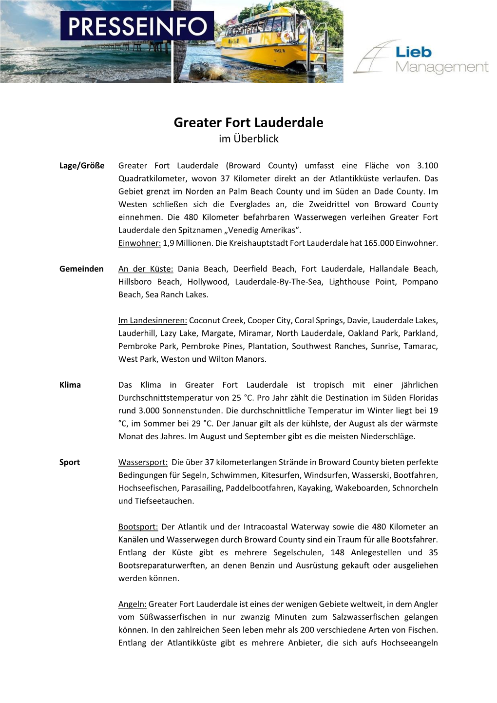 Greater Fort Lauderdale Im Überblick