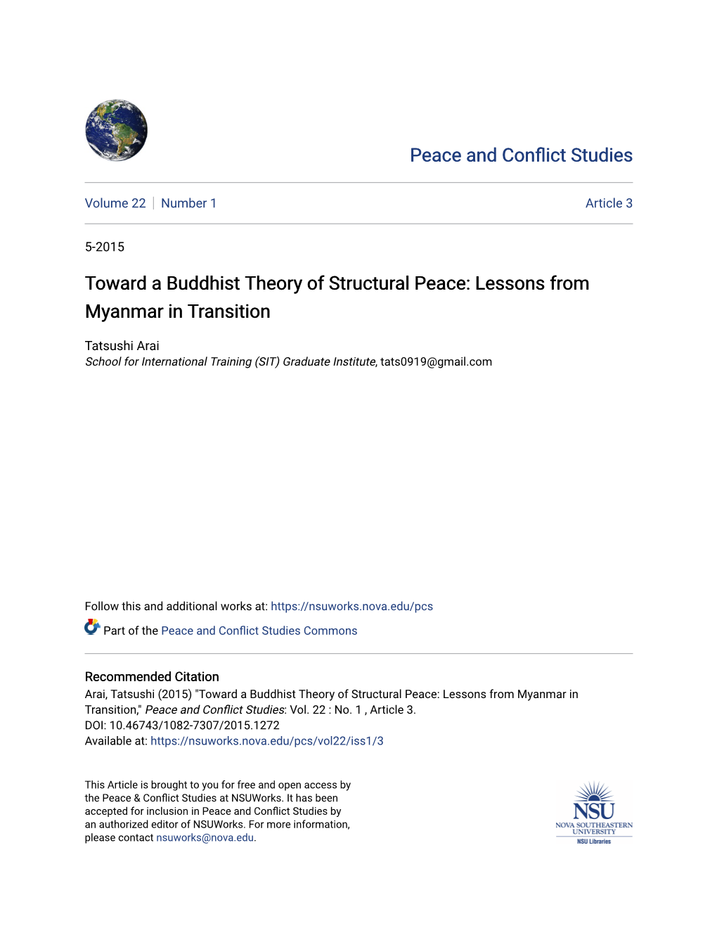 Toward a Buddhist Theory of Structural Peace: Lessons from Myanmar in Transition