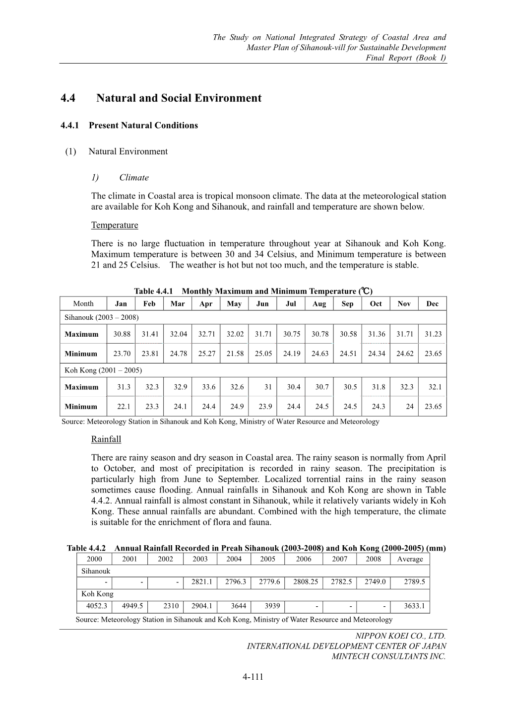 4.4 Natural and Social Environment