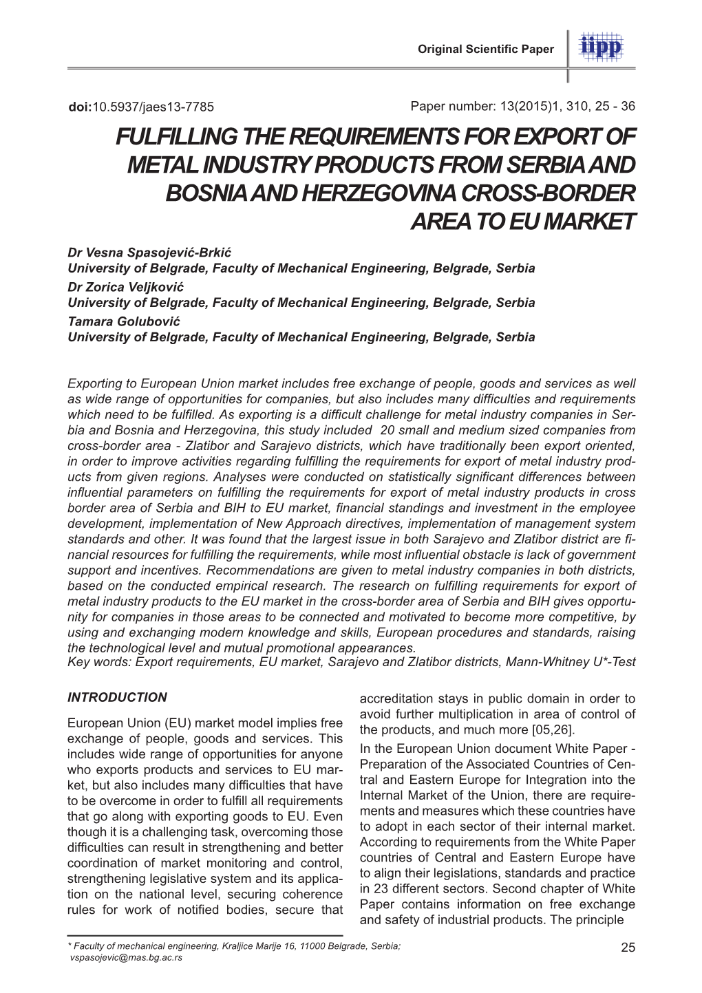 Fulfilling the Requirements for Export of Metal