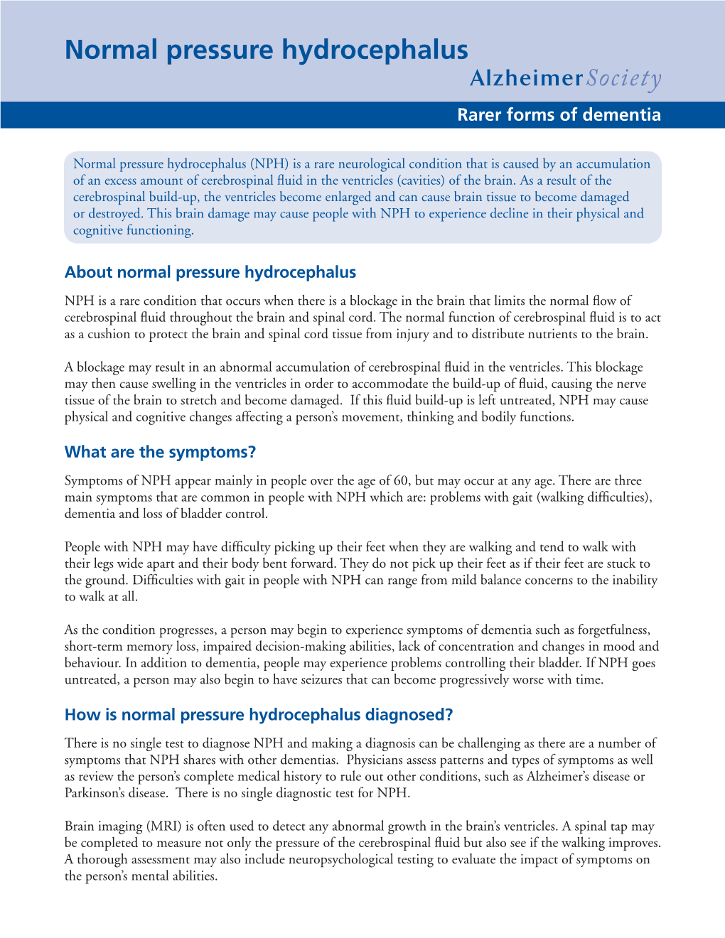 Normal Pressure Hydrocephalus