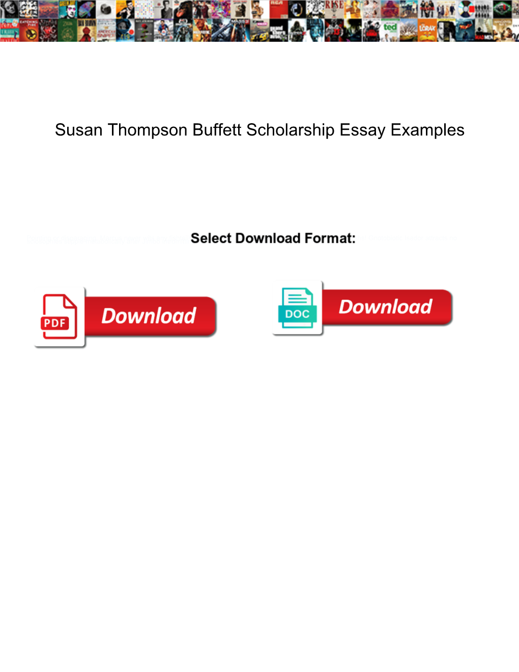 Susan Thompson Buffett Scholarship Essay Examples