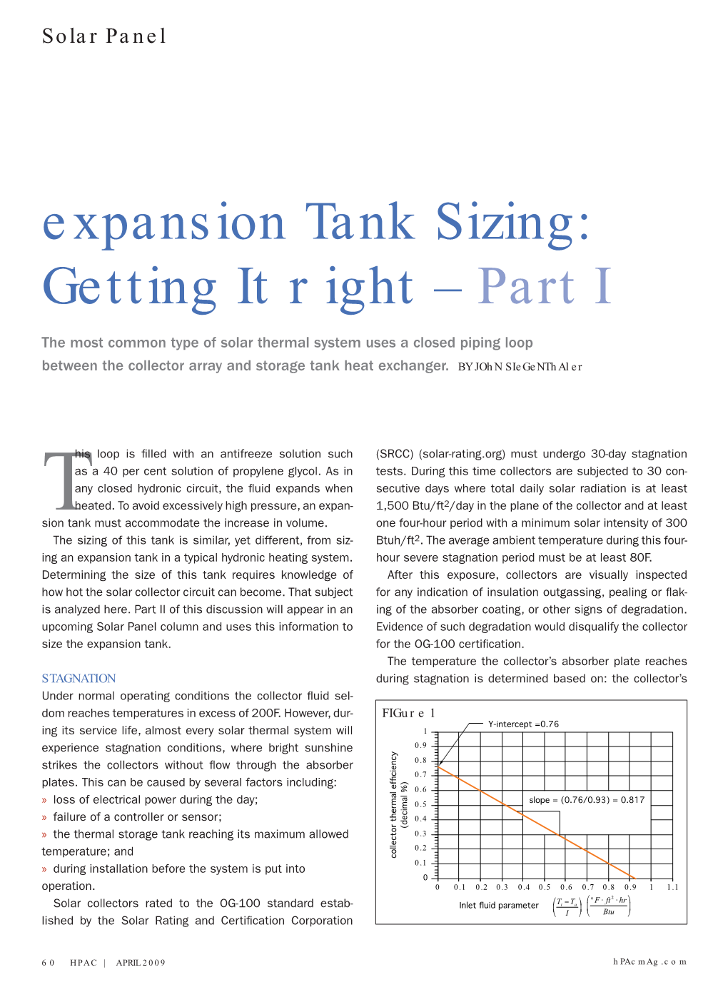 Expansion Tank Sizing: Getting It Right – Part I
