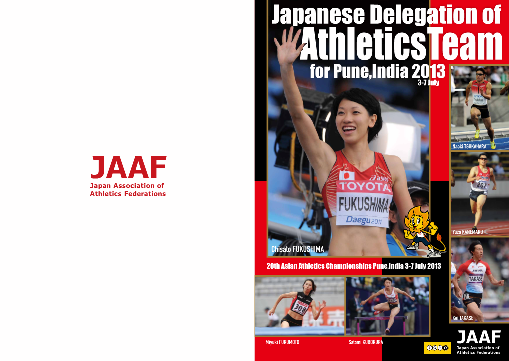 Japanese Delegation of Athletics Team for Pune,India 2013 3-7 July
