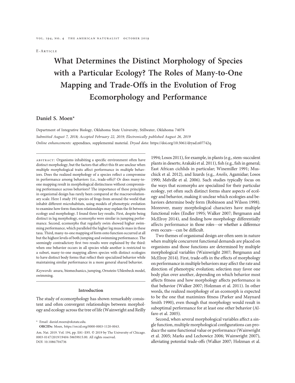 What Determines the Distinct Morphology of Species with A