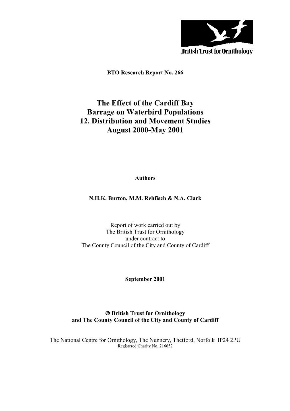 The Effect of the Cardiff Bay Barrage on Waterbird Populations 12