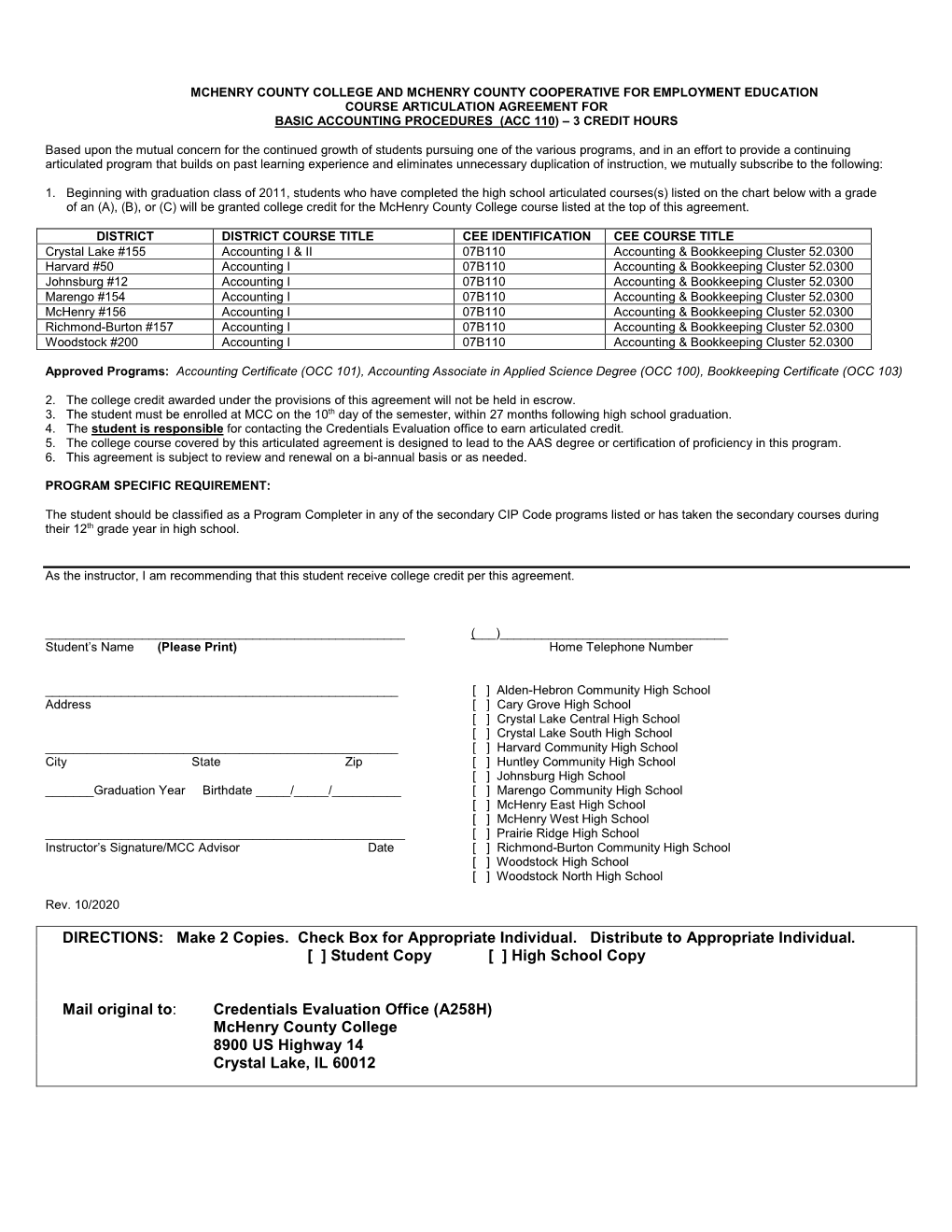 Accounting Procedures (Acc 110) – 3 Credit Hours