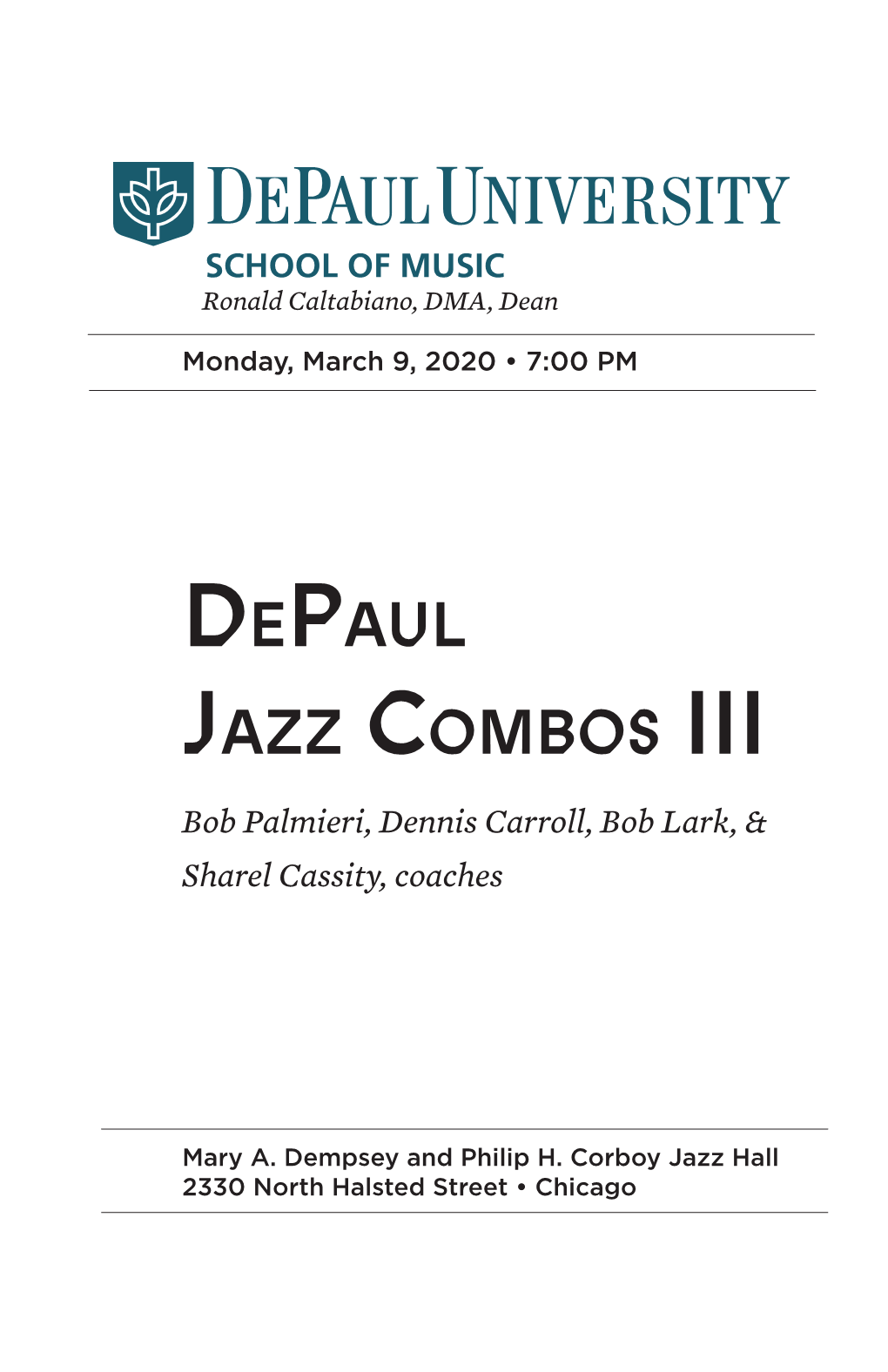 Depaul Jazz Combos III