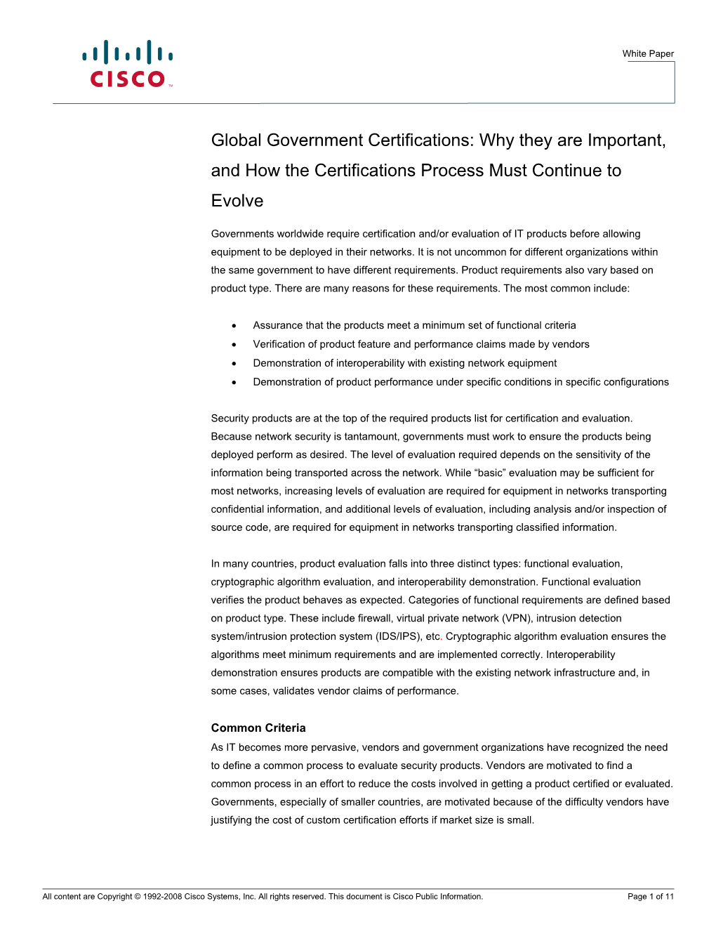 The Importance of Global Government Certifications White Paper