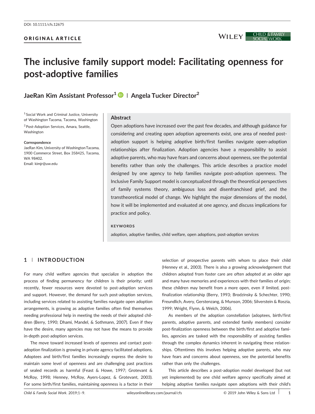 Facilitating Openness for Post-Adoptive Families