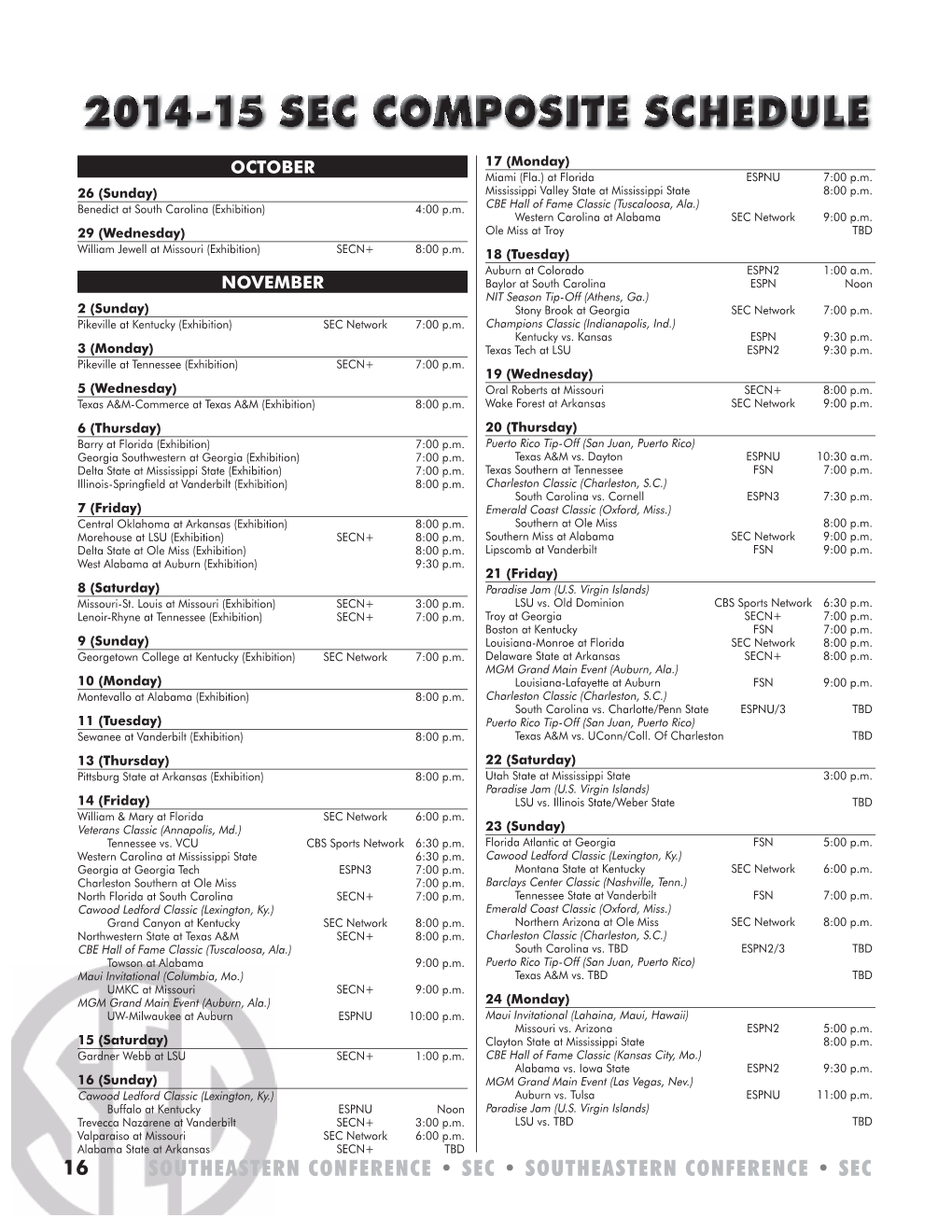 2014-15 Sec Composite Schedule