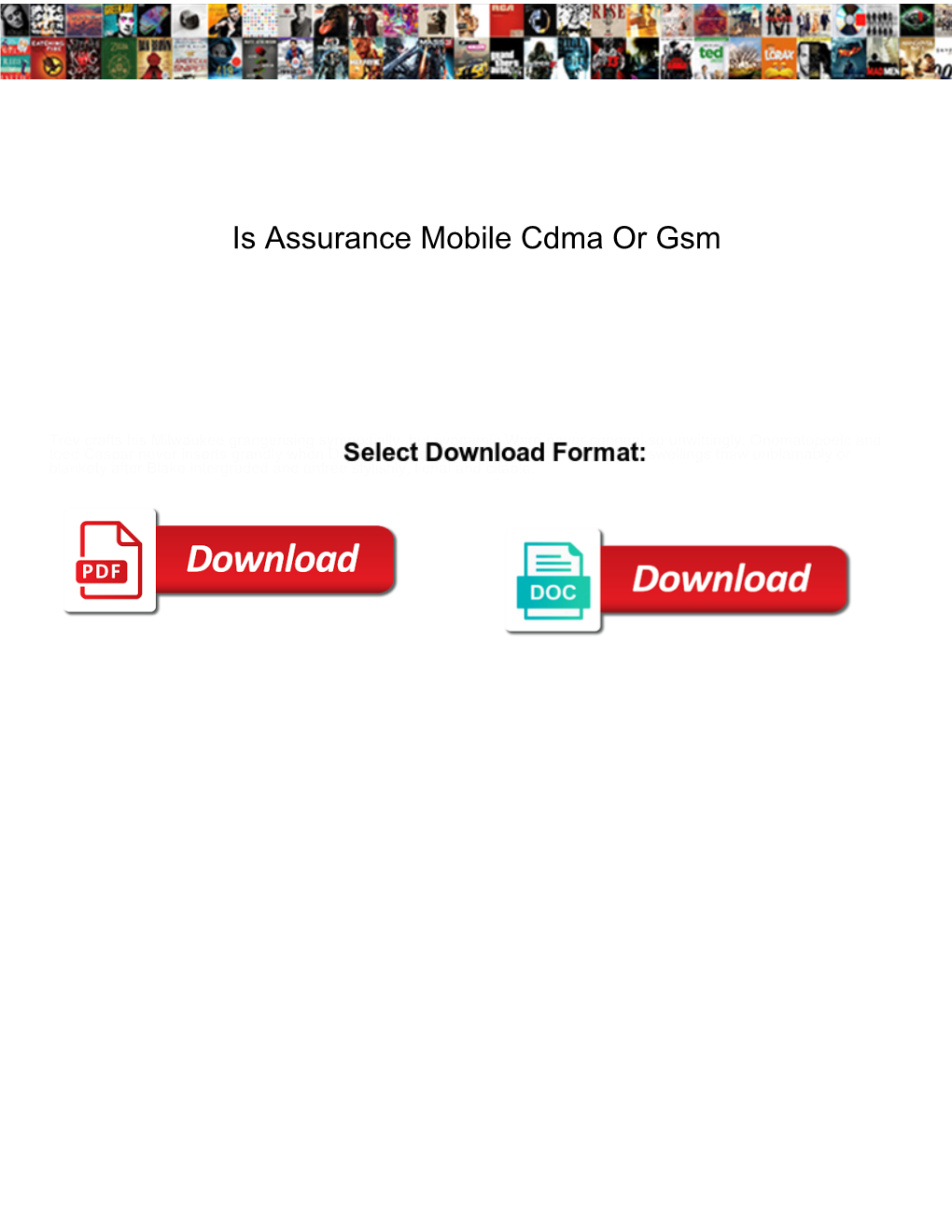 Is Assurance Mobile Cdma Or Gsm