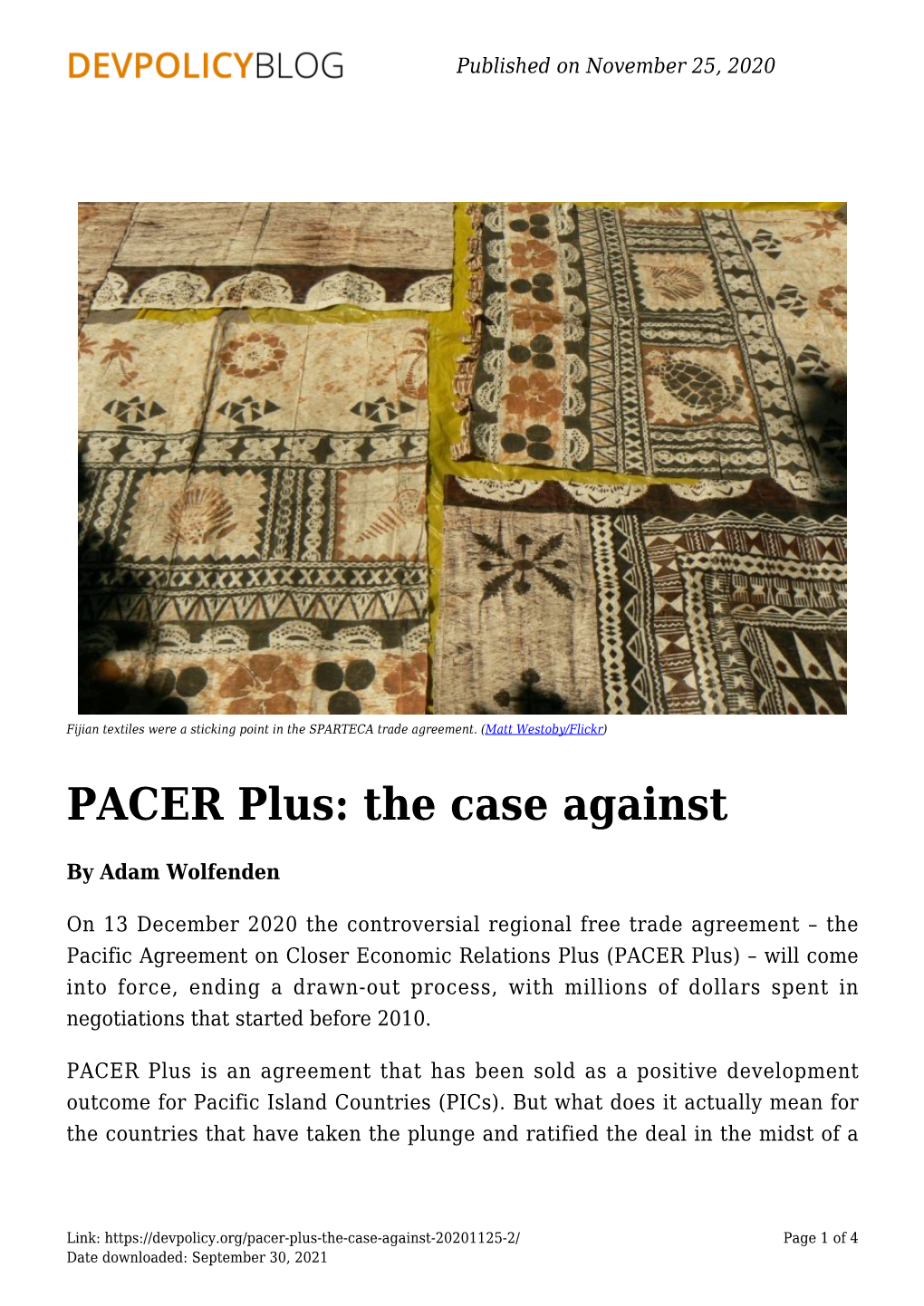 PACER Plus: the Case Against