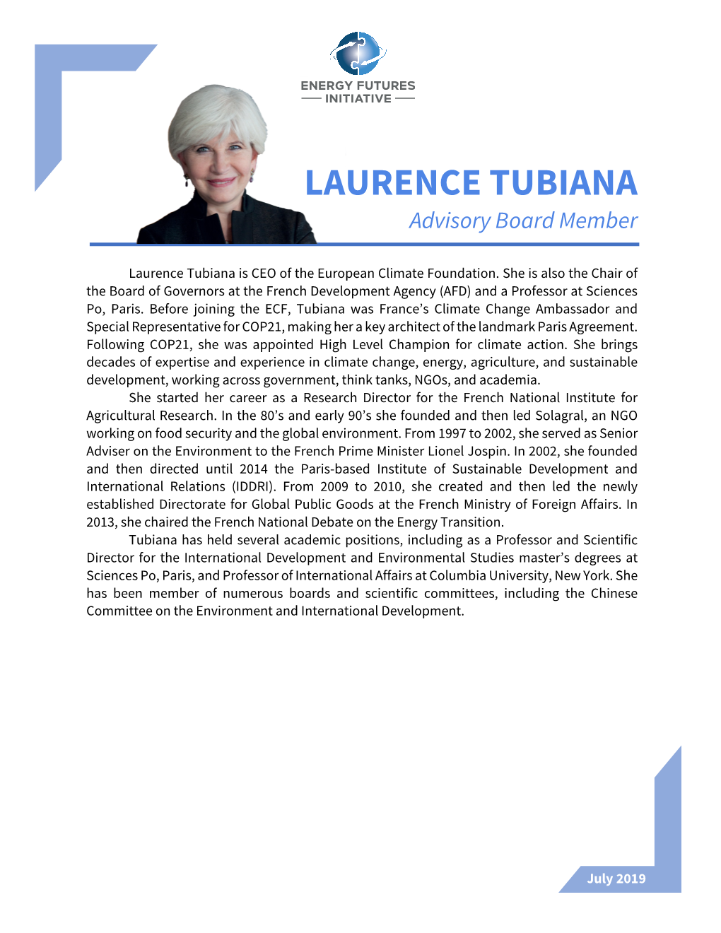 LAURENCE TUBIANA Advisory Board Member