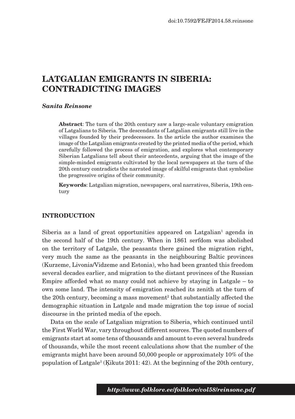 Latgalian Emigrants in Siberia: Contradicting Images