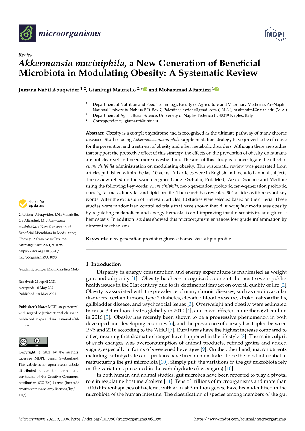 Akkermansia Muciniphila, a New Generation of Beneficial Microbiota