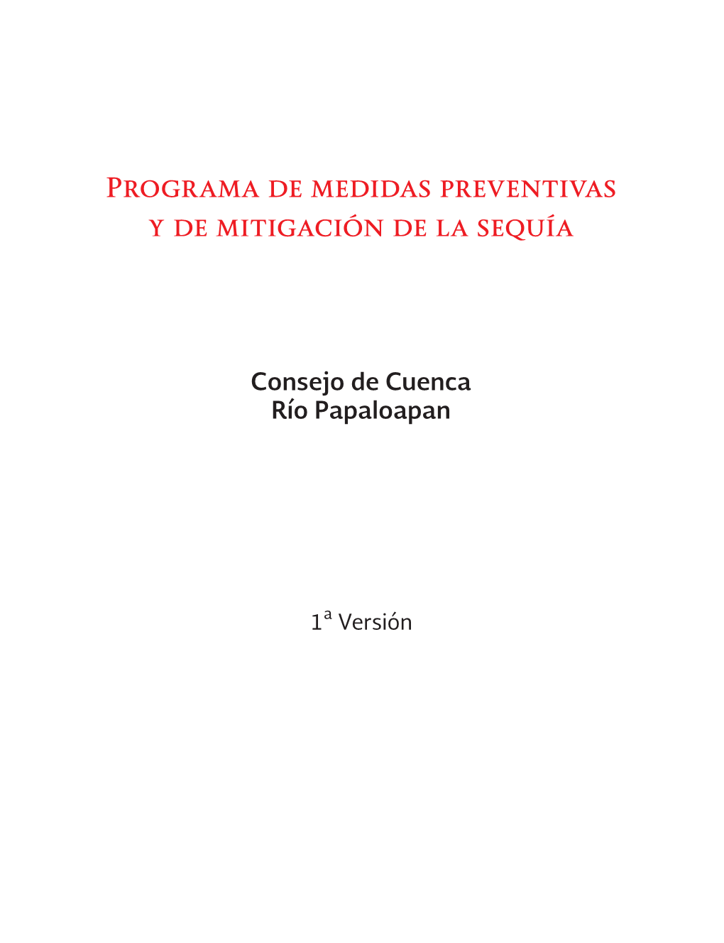 Programa De Medidas Preventivas Y De Mitigación De La Sequía