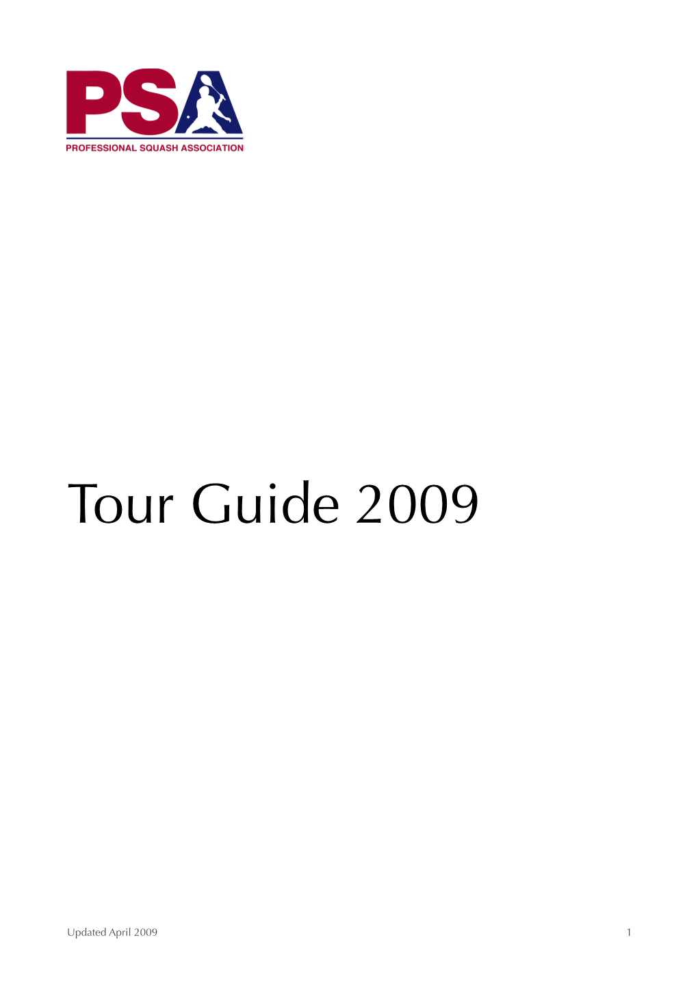 PSA Tour Guide 2009 Contents