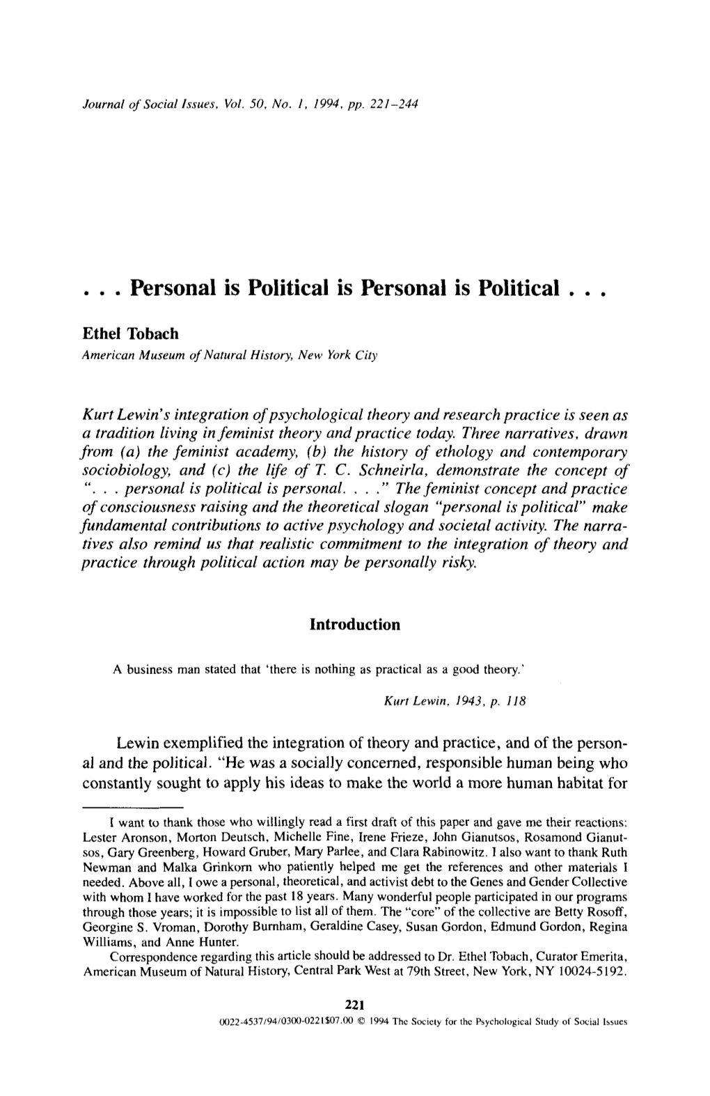 … Personal Is Political Is Personal Is Political …