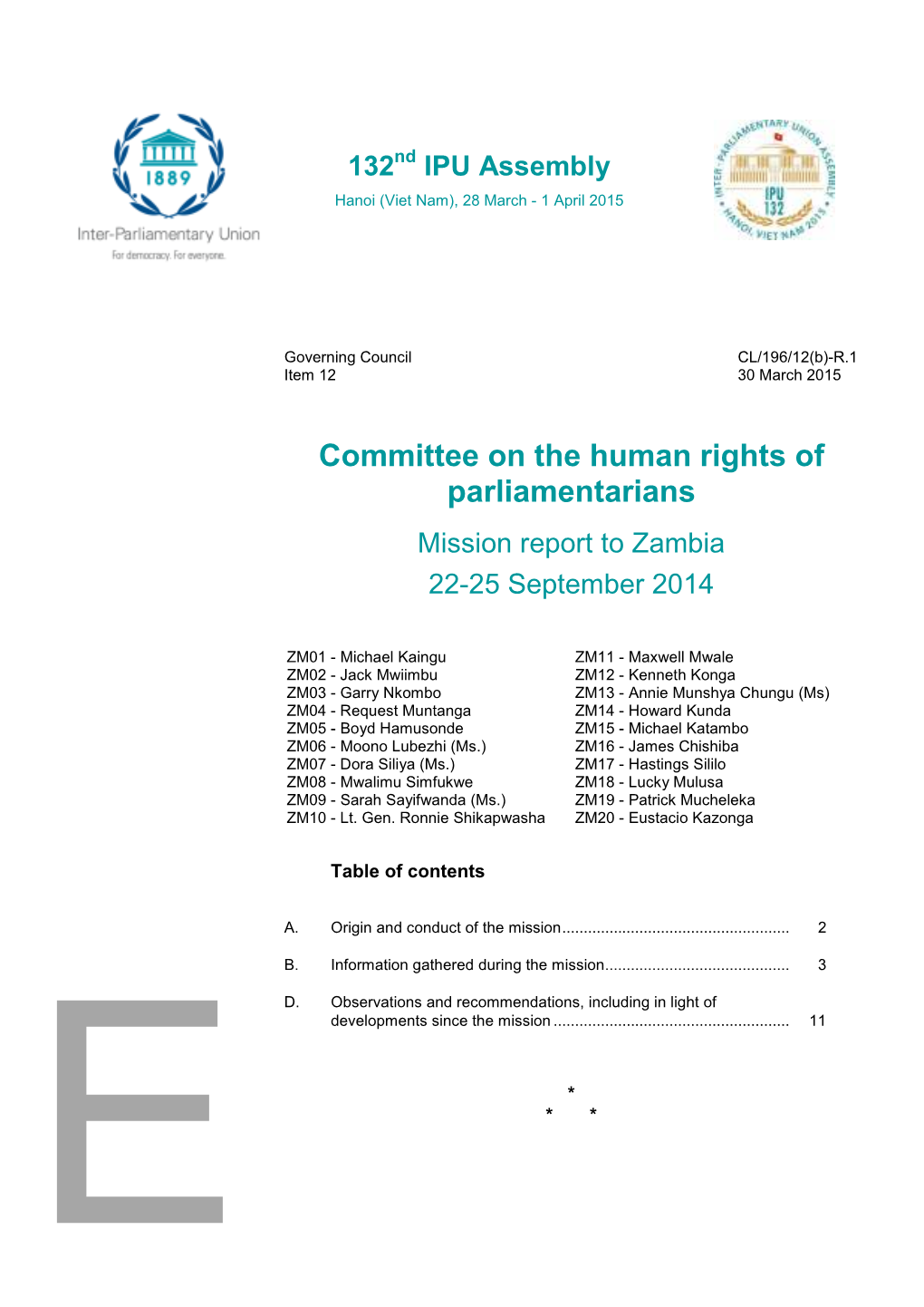 Committee on the Human Rights of Parliamentarians