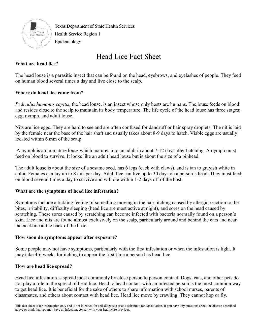 Head Lice Fact Sheet What Are Head Lice?