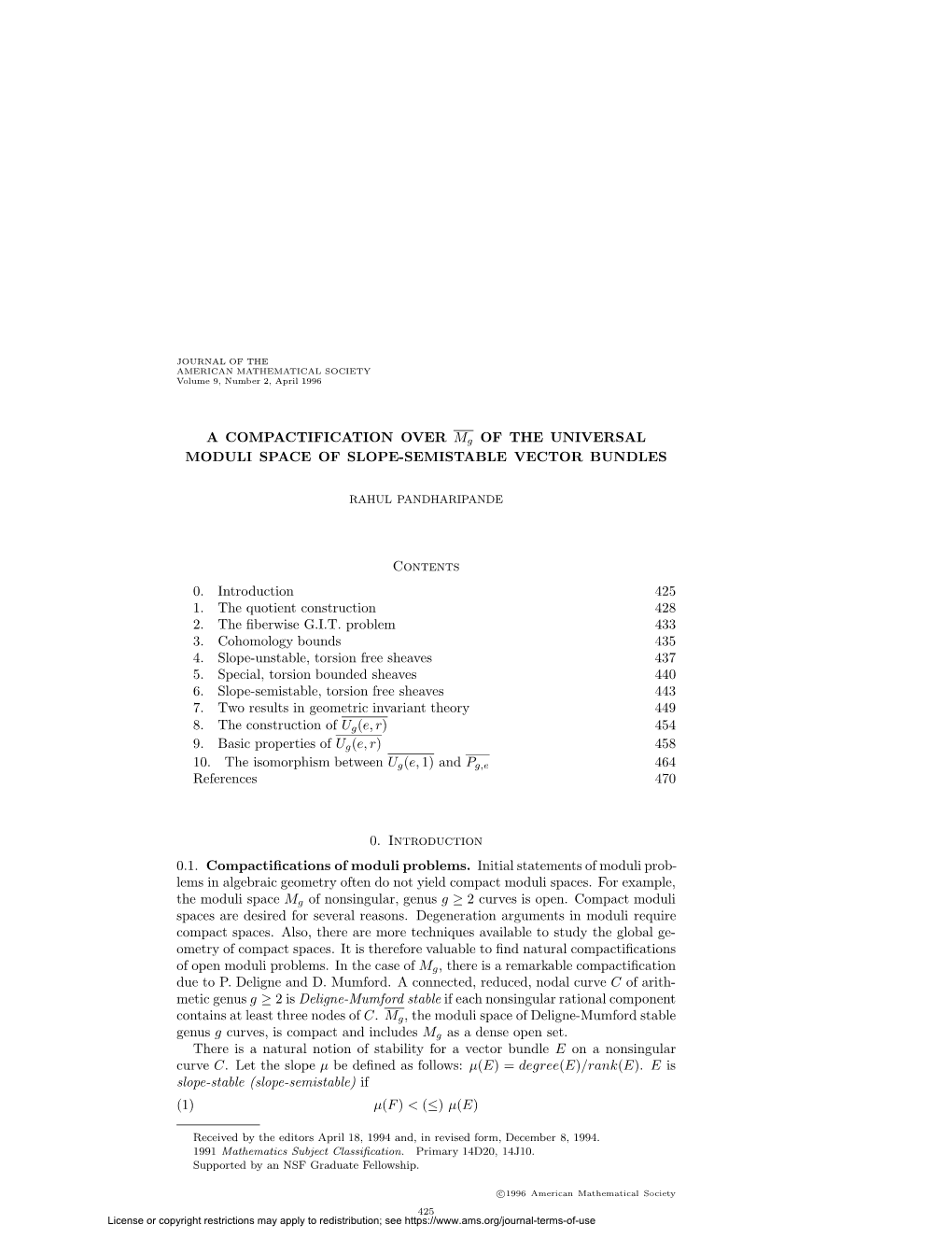 A COMPACTIFICATION OVER Mg of the UNIVERSAL MODULI SPACE of SLOPE-SEMISTABLE VECTOR BUNDLES