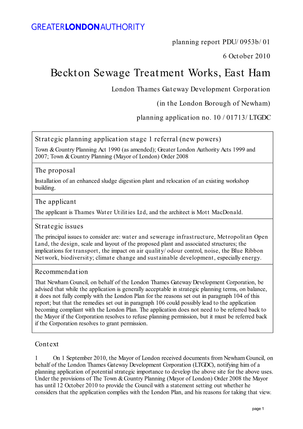 Beckton Sewage Treatment Works, East Ham