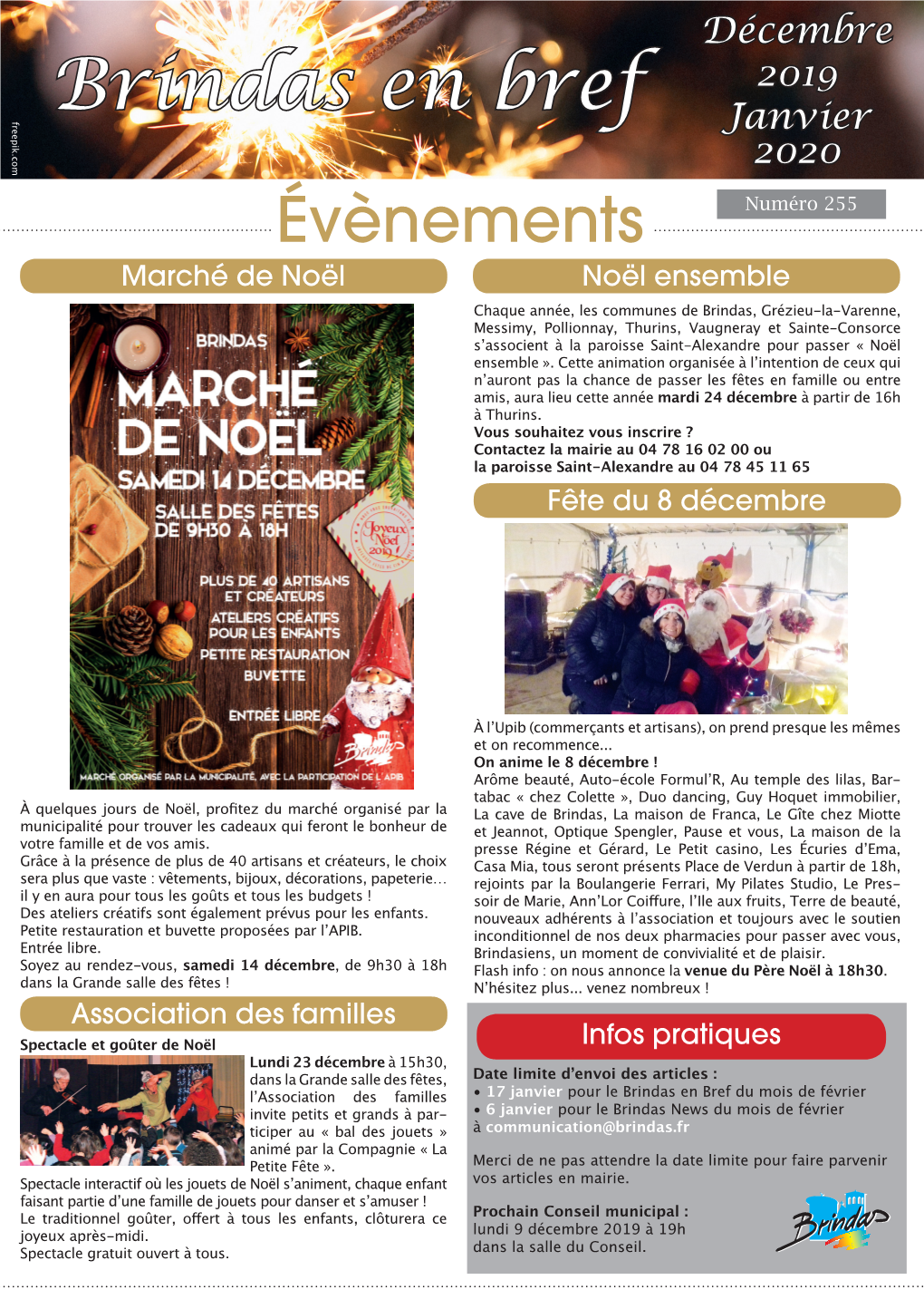 Brindas En Bref Janvier 2020 Évènements Numéro 255 Marché De Noël Noël Ensemble