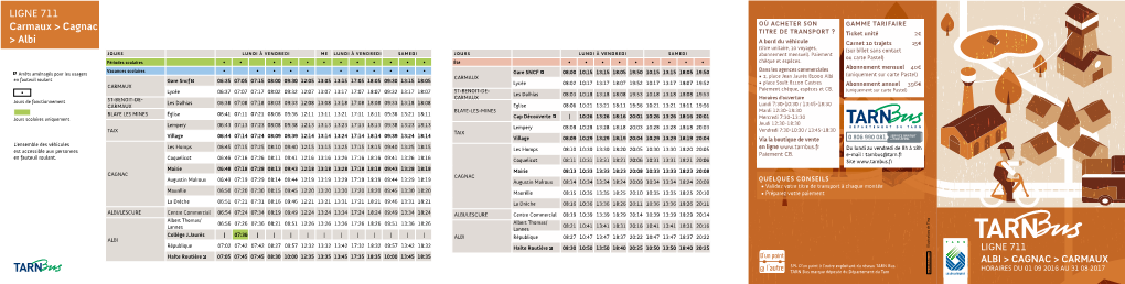 LIGNE 711 Carmaux &gt; Cagnac &gt; Albi