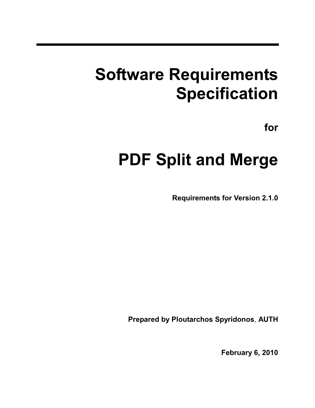 Pdfsam Is Already Implemented, Parts of This Document Have a Style Similar to a Manual Document