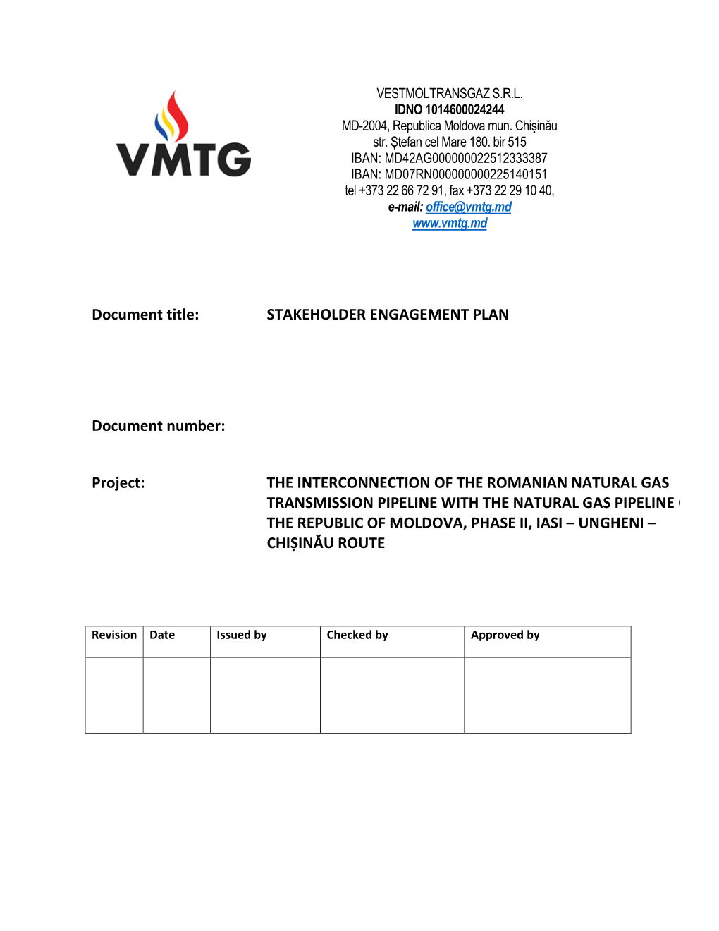 STAKEHOLDER ENGAGEMENT PLAN Document Number