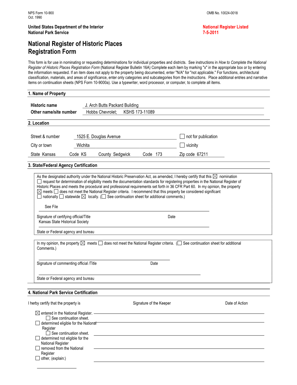 National Register of Historic Places Registration Form