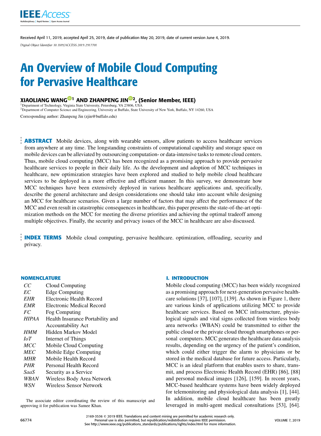 An Overview of Mobile Cloud Computing for Pervasive Healthcare