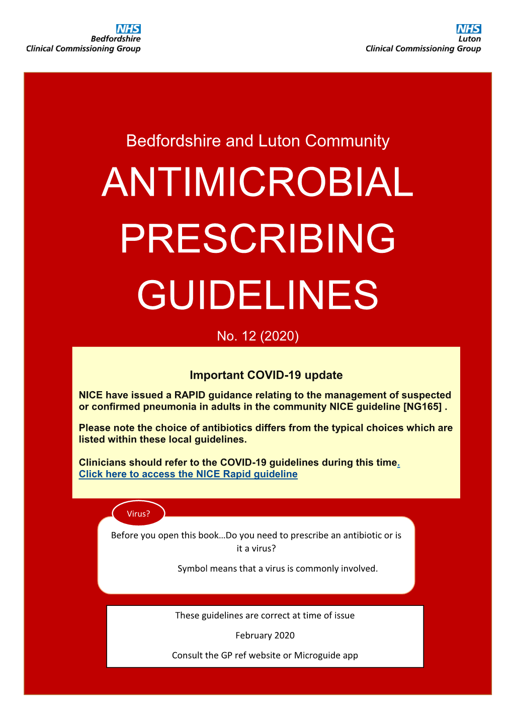 Bedfordshire and Luton Community ANTIMICROBIAL PRESCRIBING GUIDELINES No