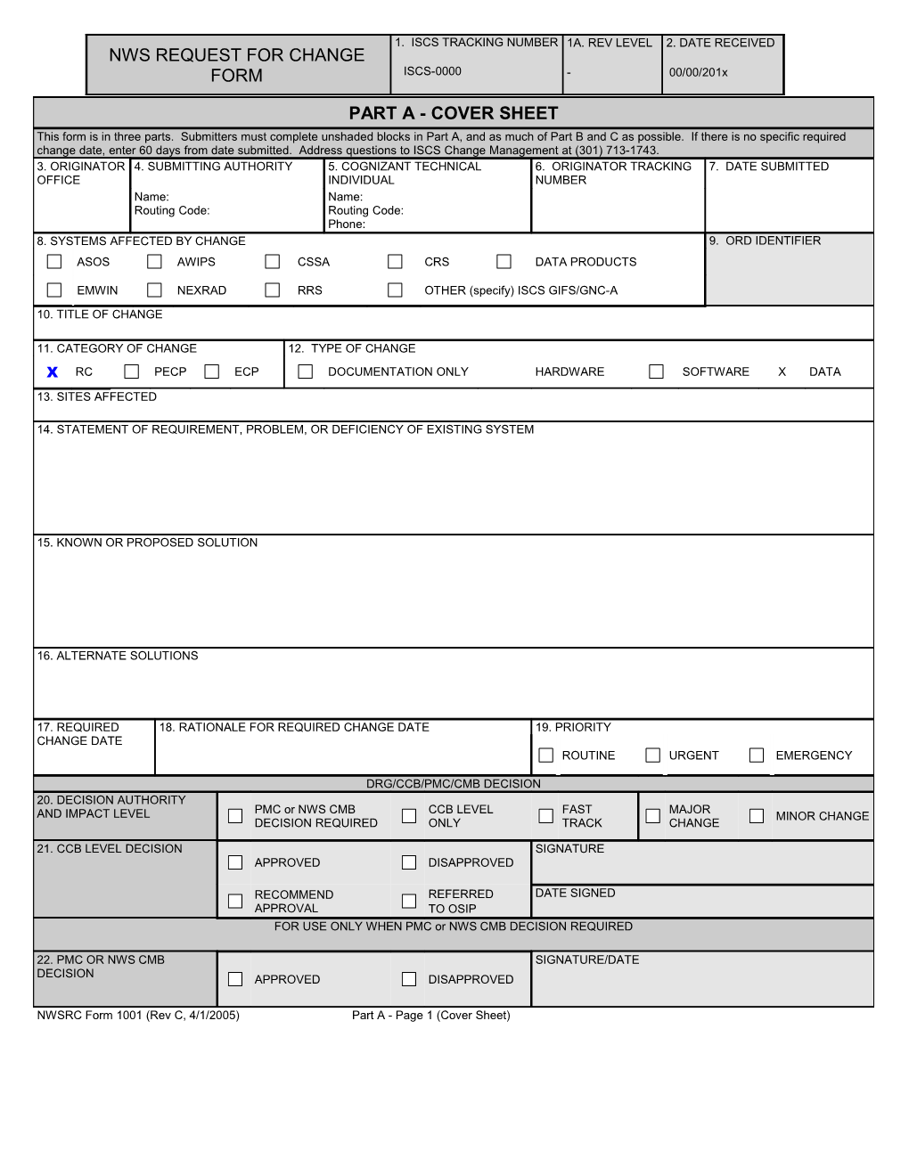 Nws Change Form