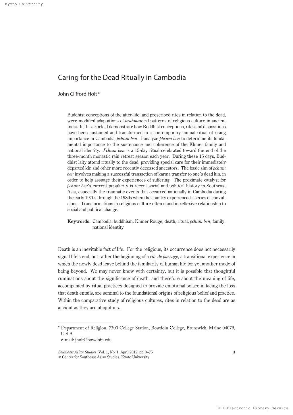 Caring for the Dead Ritually in Cambodia