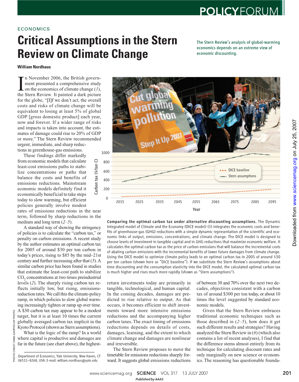 Critical Assumptions in the Stern Review on Climate Change