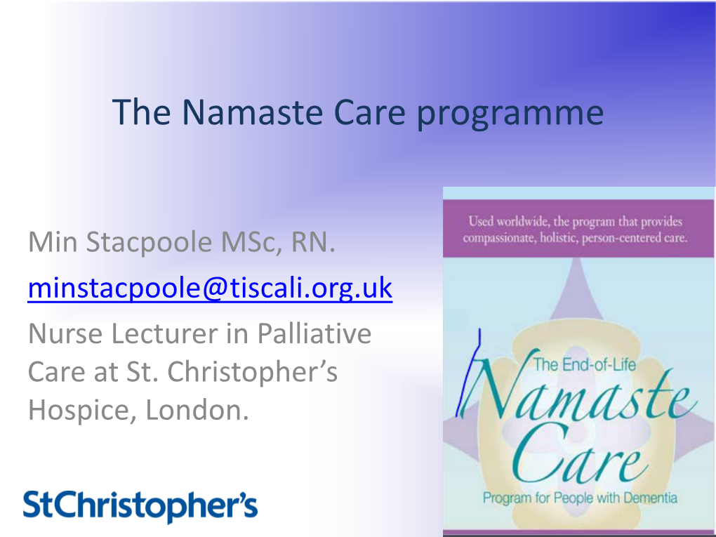 The Namaste Care Programme