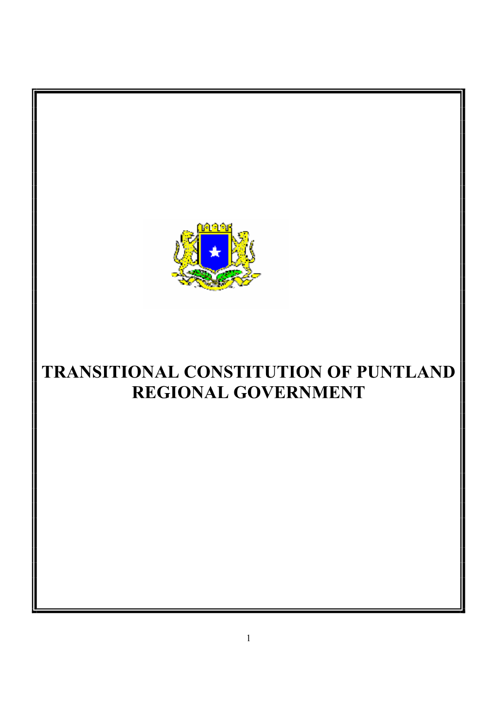 Puntland Constitution Introduction
